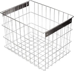 Marlin Steel Wire Products - 16-1/2" Deep, Rectangular Stainless Steel Wire Basket - 11-3/4" Wide x 12-1/4" High - Apex Tool & Supply