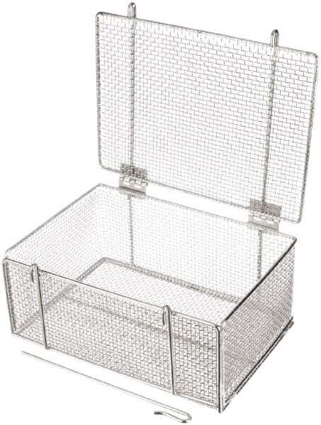 Marlin Steel Wire Products - 10" Deep, Rectangular Stainless Steel Wire Basket - 14" Wide x 6-9/16" High - Apex Tool & Supply