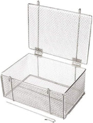 Marlin Steel Wire Products - 10" Deep, Rectangular Stainless Steel Wire Basket - 14" Wide x 6-9/16" High - Apex Tool & Supply
