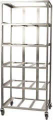 Marlin Steel Wire Products - 21-21/32" Wide x 28-1/2" Long x 12-1/4" High Storage Rack Cart - 5 Shelf, 5 Slot, Stainless Steel, 4 Swivel Casters - Apex Tool & Supply