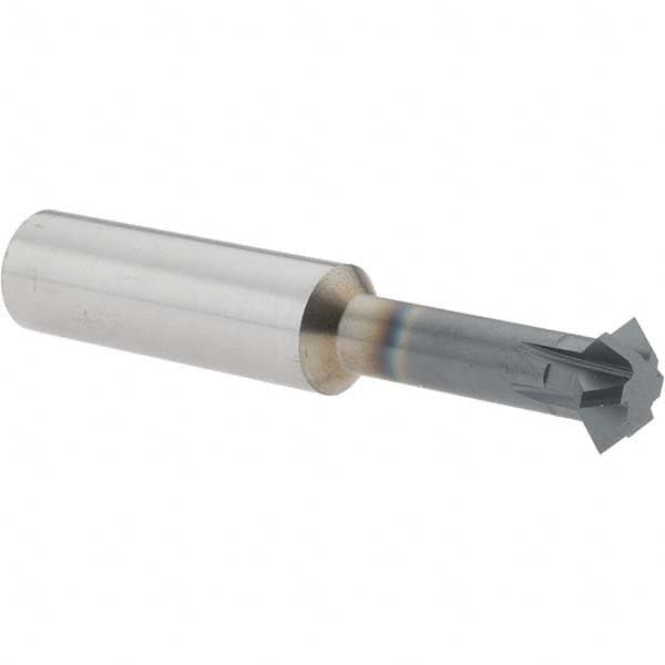Accupro - 5/8° 5/8" Cut Diam, 0.25" Cut Width, 5/8" Shank, Solid Carbide Double-Angle Cutter - Apex Tool & Supply