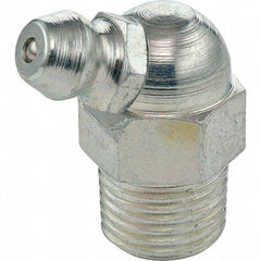 Umeta - 67° Head Angle, 1/8 PTF Stainless Steel Standard Grease Fitting - 7/16" Hex, 0.9531" Overall Height - Apex Tool & Supply