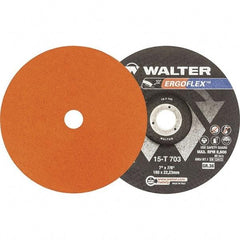 WALTER Surface Technologies - 36 Grit, 5" Disc Diam, 7/8" Center Hole, Type 29 Ceramic Flap Disc - 12,200 Max RPM, Fiber Backing, Arbor Attaching System, Coated - Apex Tool & Supply