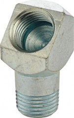 Umeta - 45° Head Angle, 1/8 PTF Steel Grease Fitting Adapter - 1/2" Hex, 1" Overall Height, Zinc Plated Finish - Apex Tool & Supply