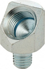 Umeta - 45° Head Angle, 1/4-28 PTF Steel Grease Fitting Adapter - 1/2" Hex, 13/16" Overall Height, Zinc Plated Finish - Apex Tool & Supply