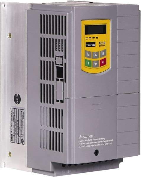 Parker - Three Phase, 230 Volt, 7.5 hp, Variable Frequency Drive - 6.14" Wide x 6.69" Deep x 10" High, IP20 - Apex Tool & Supply
