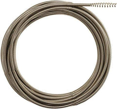 Milwaukee Tool - 5/16" x 25' Drain Cleaning Machine Cable - Inner Core Bulb Auger, 1-1/4" to 2-1/2" Pipe, Use with Milwaukee M18 Drain Snakes - Apex Tool & Supply