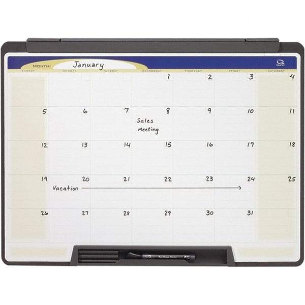 Quartet - 18" High x 24" Wide Magnetic Dry Erase Calendar - Melamine, Includes Accessory Tray/Rail & Dry-Erase Marker - Apex Tool & Supply