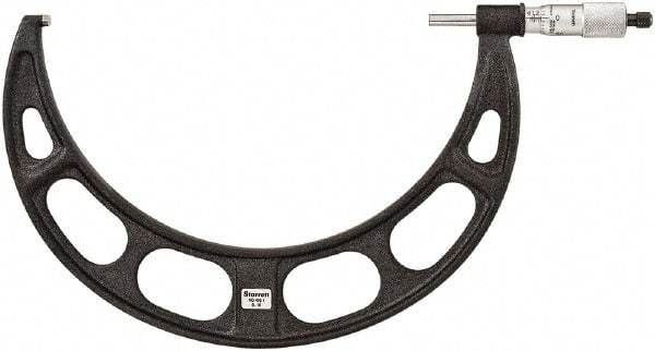 Starrett - 9 to 10" Range, 0.001" Graduation, Mechanical Outside Micrometer - Ratchet Thimble, 5-1/2" Throat Depth, Accurate to 0.0001" - Apex Tool & Supply