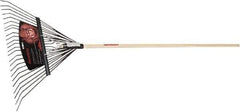 Razor-Back - Leaf Rake with 54" Straight Hardwood Handle - 24" Blade Width, 24 Tines, 14-5/64" Tine Length - Apex Tool & Supply