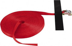 Snap-Loc - 100' Long x 1" Wide, 1,500 Lb Basket Capacity, Polyester & Steel Web Sling - Red, with Cambuckle Tie Down - Apex Tool & Supply
