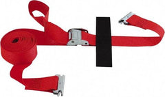Snap-Loc - 16' Long x 2" Wide, 3,000 Lb Basket Capacity, Polyester & Steel Web Sling - 2" Diam Chain, Red, with Cambuckle Tie Down - Apex Tool & Supply