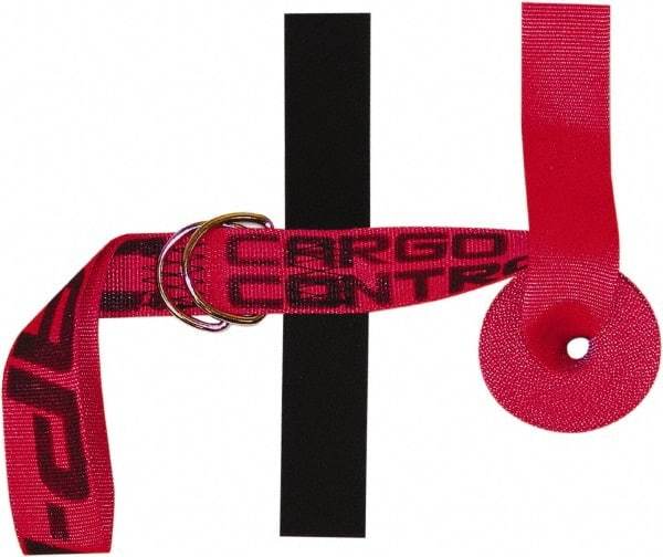 Snap-Loc - 15' Long x 2" Wide, 3,000 Lb Basket Capacity, Polyester & Steel Web Sling - Red, with Cambuckle Tie Down - Apex Tool & Supply