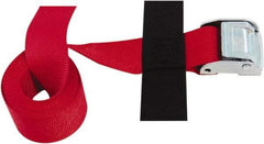 Snap-Loc - 8' Long x 2" Wide, 3,000 Lb Basket Capacity, Polyester & Steel Web Sling - Red, with Cambuckle Tie Down - Apex Tool & Supply