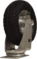 Snap-Loc - 6" Diam x 1-1/4" Wide x 7-1/2" OAH Top Plate Mount Swivel Caster - Rubber, 375 Lb Capacity, Ball Bearing, 1-3/4 X 2-7/8" Plate, Round Stem - Apex Tool & Supply