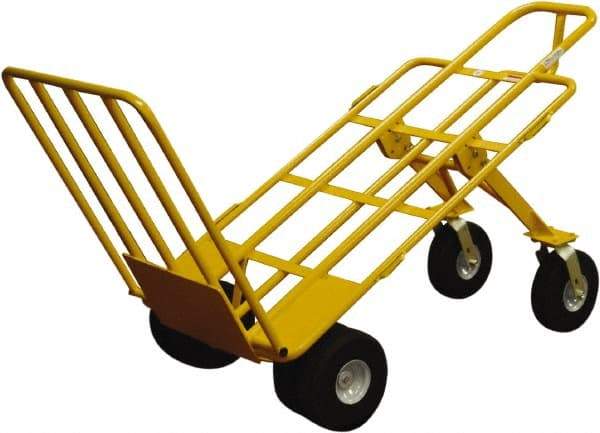 Snap-Loc - 1,000 Lb Capacity 64" OAH Hand Truck - Loop Handle, Steel, Pneumatic Wheels - Apex Tool & Supply
