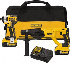 DeWALT - 20 Volt Cordless Tool Combination Kit - Includes 1/4" Brushless Impact Driver & SDS Plus Brushless Rotary Hammer, Lithium-Ion Battery Included - Apex Tool & Supply
