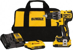 DeWALT - 20 Volt 1/2" Chuck Pistol Grip Handle Cordless Drill - 0-2000 RPM, Keyless Chuck, Reversible, 2 Lithium-Ion Batteries Included - Apex Tool & Supply