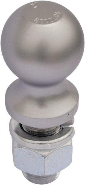 Vestil - 2" Diam, 2" Shank Length, Hitch Ball - 1" Shank Diam, 5,000 Lb Capacity, Chrome - Apex Tool & Supply