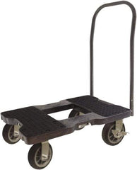 Snap-Loc - 1,500 Lb Capacity Steel Convertible Hand Truck - Polyethylene/Polypropylene Plastic Deck, 20-1/2" OAW, 32" Platform Length x 9-1/2" Platform Height, Rubber Casters - Apex Tool & Supply