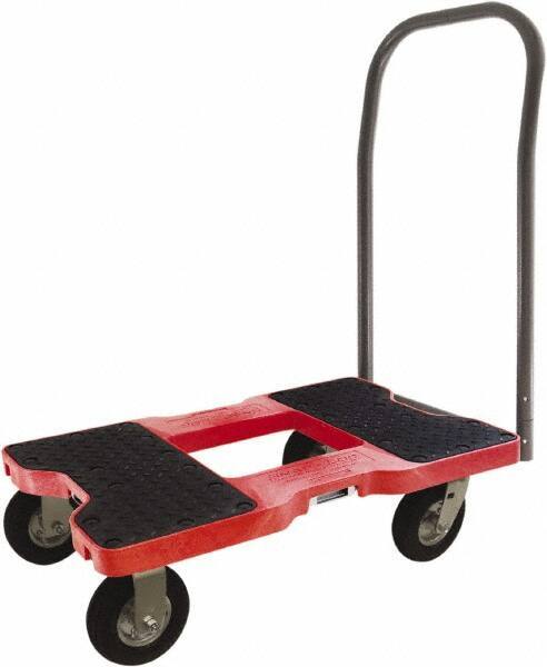 Snap-Loc - 1,500 Lb Capacity Steel Convertible Hand Truck - Polyethylene/Polypropylene Plastic Deck, 20-1/2" OAW, 32" Platform Length x 9-1/2" Platform Height, Rubber Casters - Apex Tool & Supply