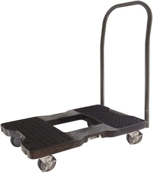 Snap-Loc - 1,500 Lb Capacity Steel Convertible Hand Truck - Polyethylene/Polypropylene Plastic Deck, 20-1/2" OAW, 32" Platform Length x 7" Platform Height, Polyurethane Casters - Apex Tool & Supply
