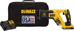 DeWALT - 20V, 0 to 2,900 SPM, Cordless Reciprocating Saw - 1-1/8" Stroke Length, 14-1/2" Saw Length, 1 Lithium-Ion Battery Included - Apex Tool & Supply