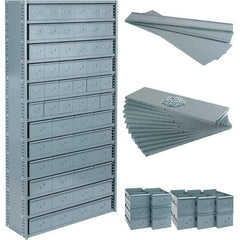 Value Collection - 35.8" Wide, 1 High, Open Shelving Accessory/Component - 21 Gauge Steel, Powder Coat Finish, Use with Bins/Totes - Apex Tool & Supply
