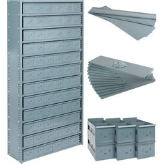 Value Collection - 35.8" Wide, 1 High, Open Shelving Accessory/Component - 21 Gauge Steel, Powder Coat Finish, Use with Bins/Totes - Apex Tool & Supply