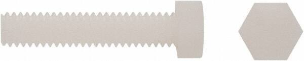 Electro Hardware - 5/8-18, 2-1/2" Long Hex Head Cap Screw - Fully Threaded, Grade 6/6 Nylon, Uncoated - Apex Tool & Supply