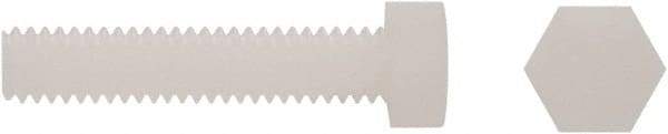 Electro Hardware - 5/8-18, 1-3/8" Long Hex Head Cap Screw - Fully Threaded, Grade 6/6 Nylon, Uncoated - Apex Tool & Supply