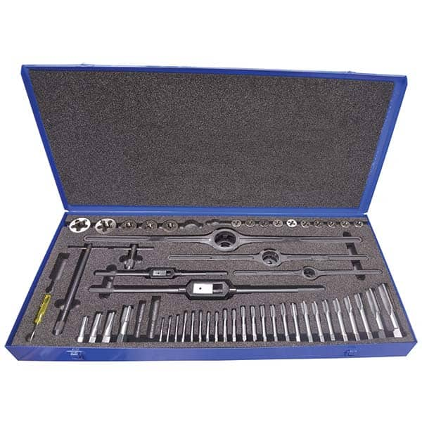 Greenfield Threading - Tap & Die Sets Minimum Tap Thread Size (Inch): #4-40 Maximum Tap Thread Size (Inch): 5/16-18 - Apex Tool & Supply