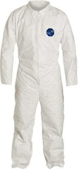 Dupont - Size M Film Laminate General Purpose Coveralls - White, Zipper Closure - Apex Tool & Supply