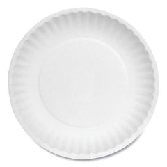 AJM Packaging Corporation - Paper Plates, 6" Diam, White, Bulk Pack, 1000/Carton - Apex Tool & Supply