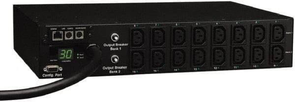 Tripp-Lite - 16 Outlets, 208/240 Volts, 30 Amps, 10' Cord, Power Outlet Strip - Rack Mount, 5-15/20R NEMA Configuration, 19" Strip - Apex Tool & Supply