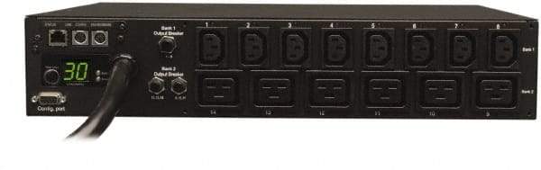 Tripp-Lite - 14 Outlets, 208/240 Volts, 30 Amps, 10' Cord, Power Outlet Strip - Rack Mount, 5-15/20R NEMA Configuration, 19" Strip - Apex Tool & Supply