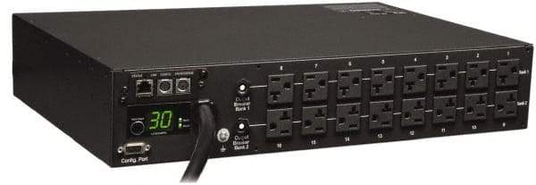 Tripp-Lite - 16 Outlets, 120 VAC30 Amps, 10' Cord, Power Outlet Strip - Rack Mount, 5-15/20R NEMA Configuration, 19" Strip - Apex Tool & Supply