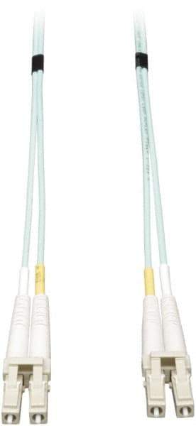 Tripp-Lite - 82' Long, LC/LC Head, Multimode Fiber Optic Cable - Aqua, Use with LAN - Apex Tool & Supply