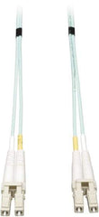 Tripp-Lite - 50' Long, LC/LC Head, Multimode Fiber Optic Cable - Aqua, Use with LAN - Apex Tool & Supply