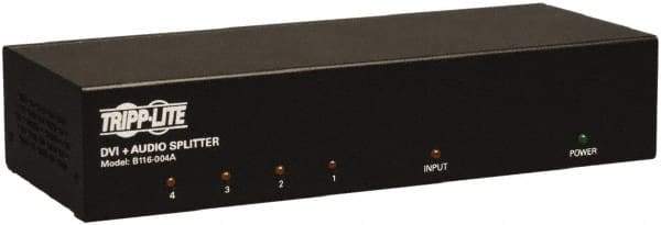 Tripp-Lite - DVI Splitter with Audio and Signal Booster - DVI Connector, Black, Use with Monitors - Apex Tool & Supply