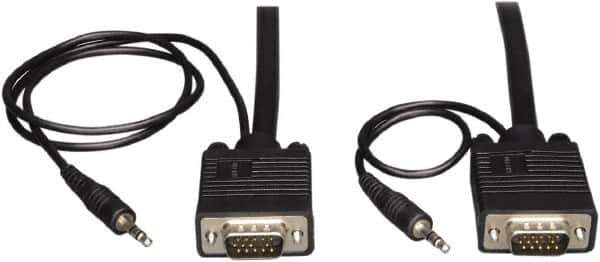 Tripp-Lite - 25' Long, HD15/3.5MM Computer Cable - Black, Male x Male - Apex Tool & Supply