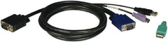 Tripp-Lite - 10' Long, HD15, PS/2, USB A/PS/2 Computer Cable - Black, Male x Male - Apex Tool & Supply