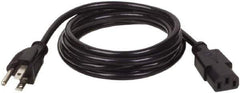 Tripp-Lite - 10', 18/3 Gauge/Conductors, Black Indoor Replacement Cord - 0 Receptacles, 10 Amps, 120 VAC, UL SJT, NEMA 5-15P - Apex Tool & Supply