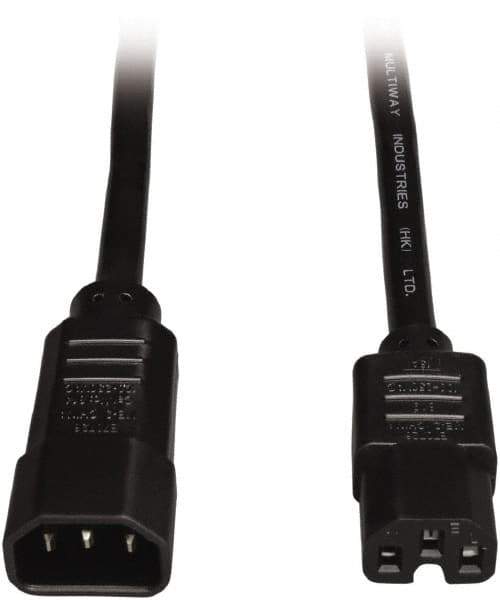 Tripp-Lite - 6', 14/3 Gauge/Conductors, Black Indoor Replacement Cord - 0 Receptacles, 15 Amps, 120 VAC, UL SJT, NEMA IEC-320 - Apex Tool & Supply