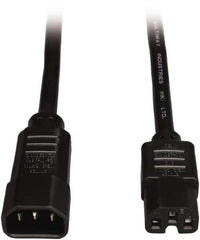 Tripp-Lite - 3', 14/3 Gauge/Conductors, Black Indoor Replacement Cord - 0 Receptacles, 15 Amps, 120 VAC, UL SJT, NEMA IEC-320 - Apex Tool & Supply