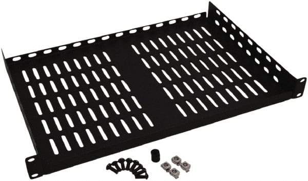 Tripp-Lite - 19" Overall Width x 1" Rack Height x 12" Overall Depth Data Cable Enclosure - 40 Lb Capacity, Black - Apex Tool & Supply