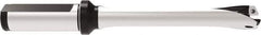 Allied Machine and Engineering - Series 17, 17 to 17.99mm Diam, 3/4" Diam Straight Shank with Flange, Straight Flute Spade Drill - 2-1/8" Max Depth, 5.4516" OAL, Standard Length, Through Coolant - Apex Tool & Supply
