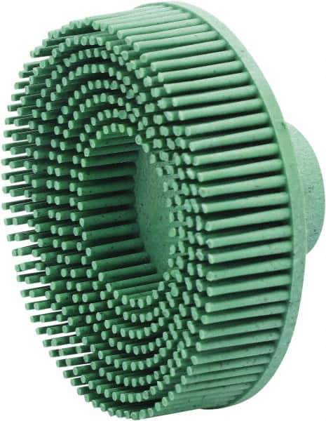 Value Collection - 3" 50 Grit Ceramic Straight Disc Brush - Threaded Hole Connector, 5/8" Trim Length, 1/4-20 Threaded Arbor Hole - Apex Tool & Supply