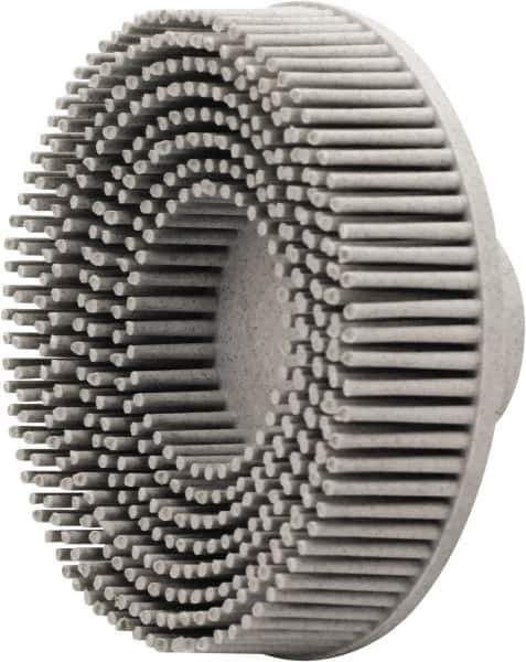 Value Collection - 3" 120 Grit Ceramic Straight Disc Brush - Threaded Hole Connector, 5/8" Trim Length, 1/4-20 Threaded Arbor Hole - Apex Tool & Supply