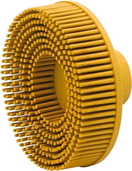 Value Collection - 3" 80 Grit Ceramic Straight Disc Brush - Threaded Hole Connector, 5/8" Trim Length, 1/4-20 Threaded Arbor Hole - Apex Tool & Supply